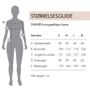 Høie Svanen morgenkåbe størrelsesguide
