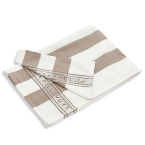 Pillivuyt Viskestykke, Hvid/Fungi Brown strib