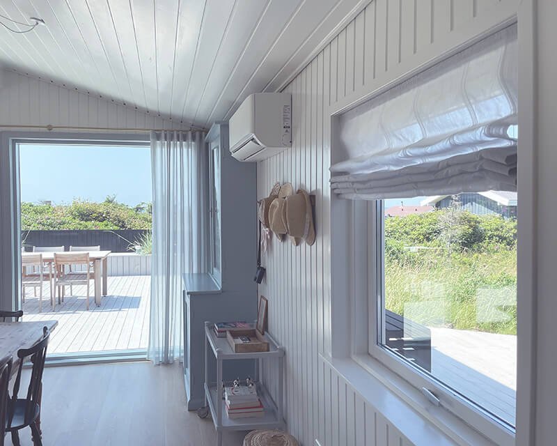 LIvsnyderhaven - sommerhus - foldegardiner og stofgardiner