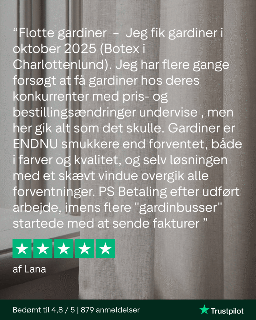 Botex Charlottenlund - Trustpilot - fem stjerner